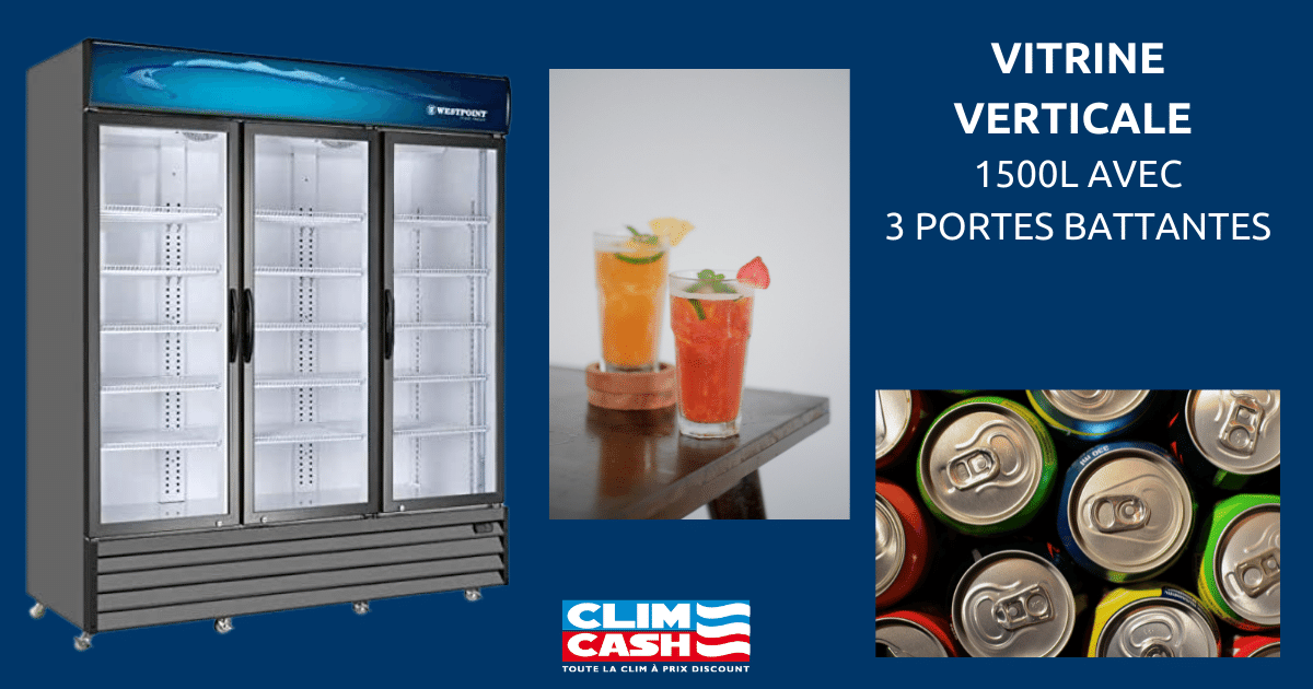 Vitrine 3 portes battantes Westpoint 1500L