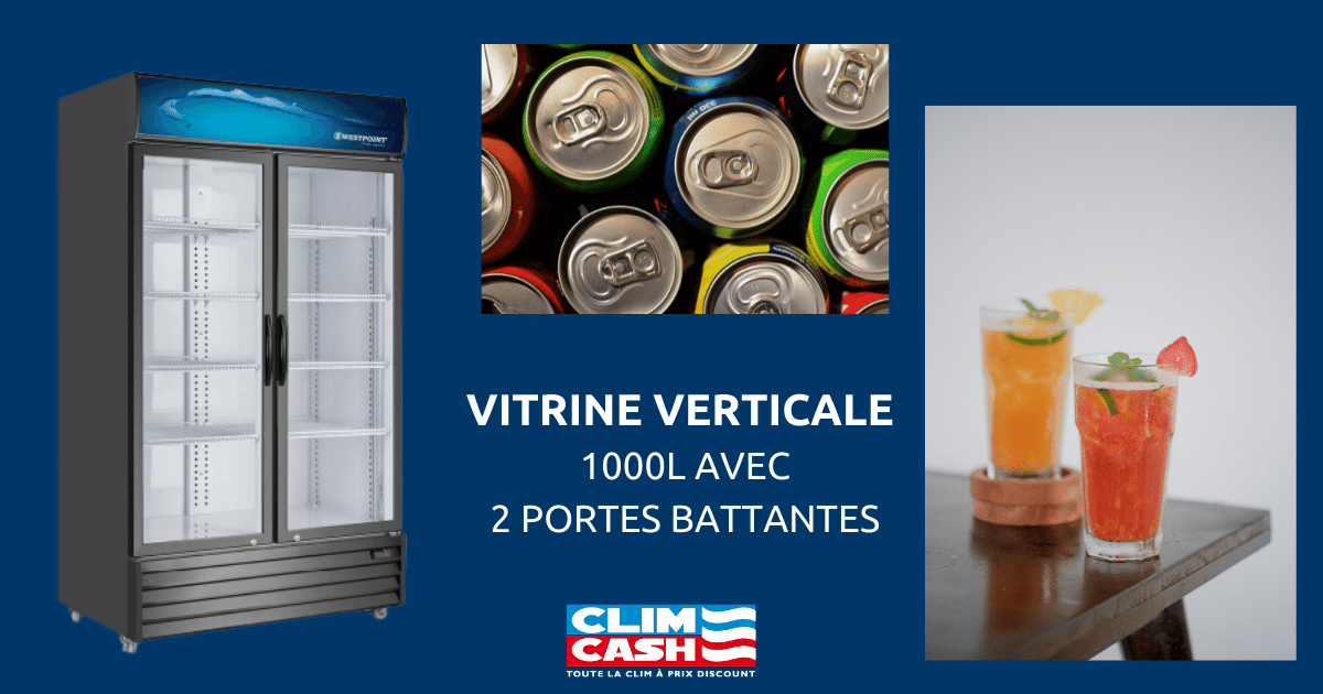 Vitrine 2 portes battantes, Westpoint de 1000L